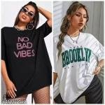 Trendy Oversized Printed Women’s T-Shirt Combo