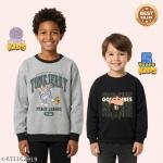 Kids Boys & Girls Winter Sweatshirt Combo | Printed Full Sleeve Cotton Blend Sweatshirts (Pack of 2)